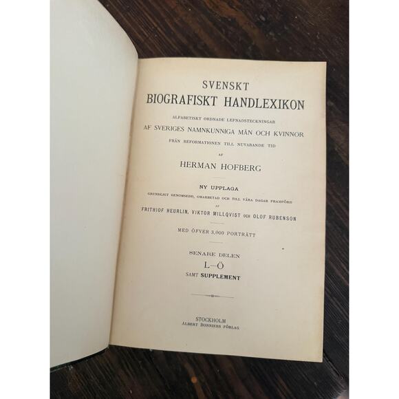Antique Leather Bound Book 1906 Biografiskt Hanlexikon - Picture 6 of 6